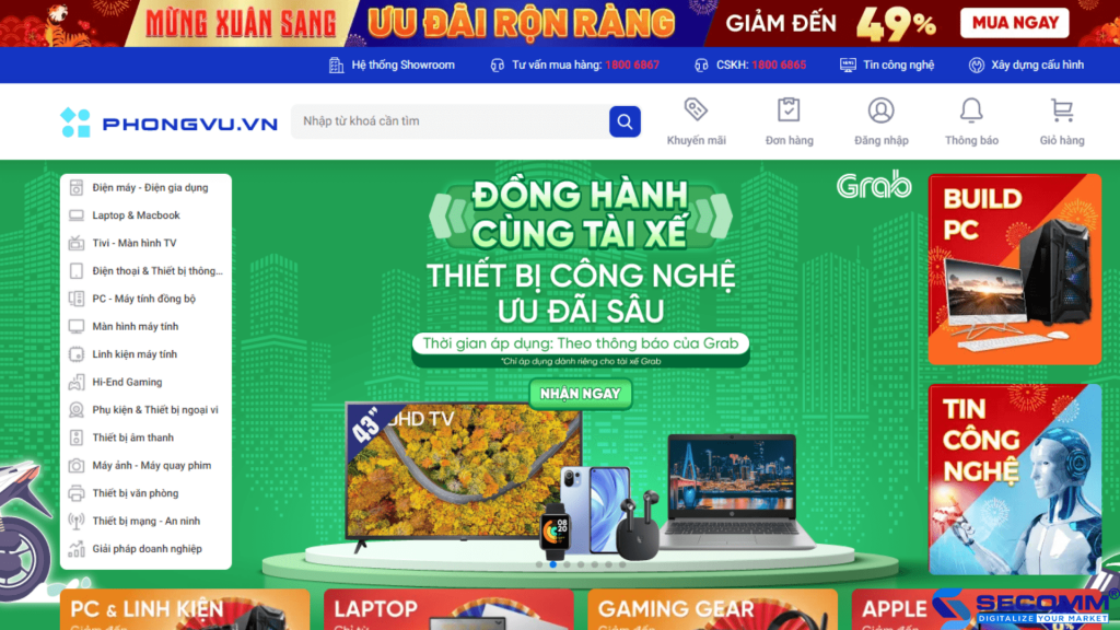 Top 10 website thương mại điện tử bán lẻ điện thoại di động tại Việt Nam - Phong Vũ