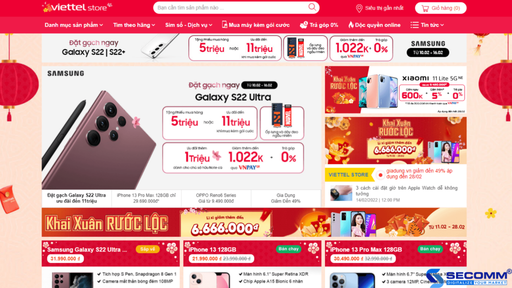 Top 10 website thương mại điện tử bán lẻ điện thoại di động tại Việt Nam - Viettel Store