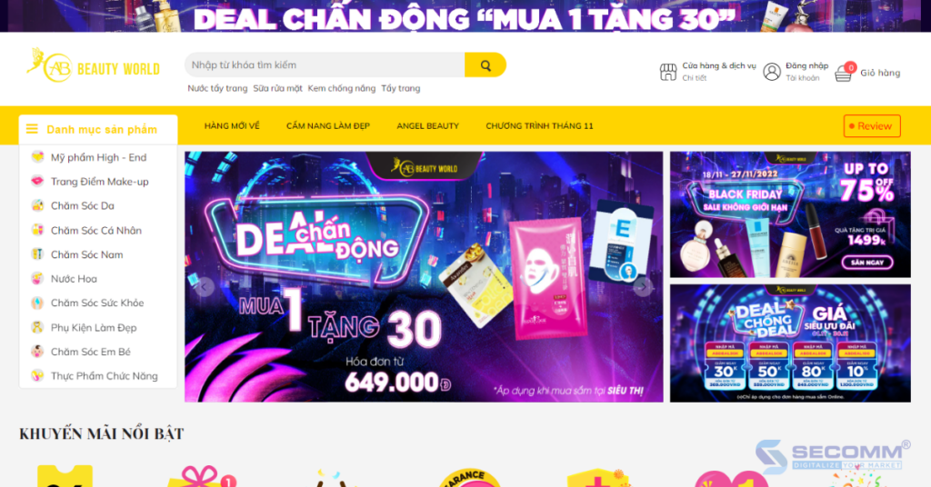 Website thương mại điện tử của AB Beauty World