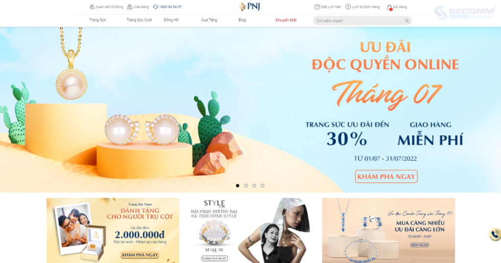 Top 10 Outstanding Fashion eCommerce Websites In Vietnam - PNJ