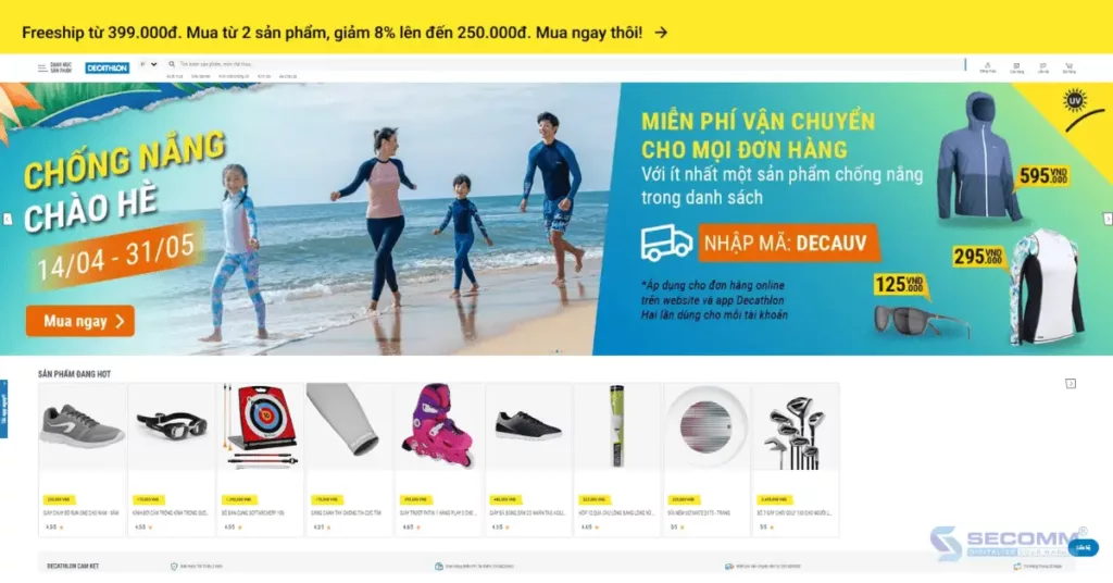 10 Website Thương Mại Điện Tử Shopify Plus Thành Công Nhất-Decathlon Việt Nam