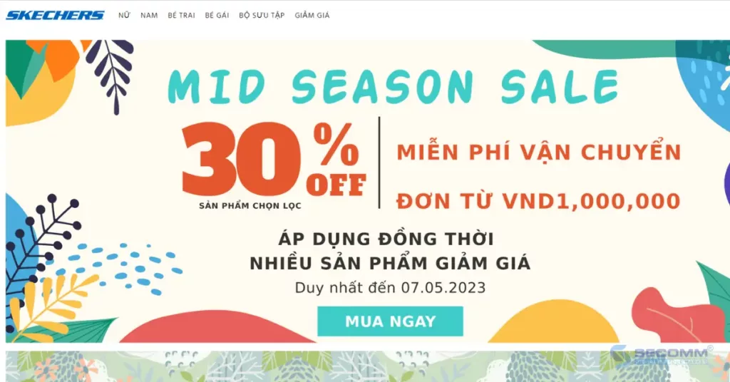 10 Website Thương Mại Điện Tử Shopify Plus Thành Công Nhất-Skechers Việt Nam