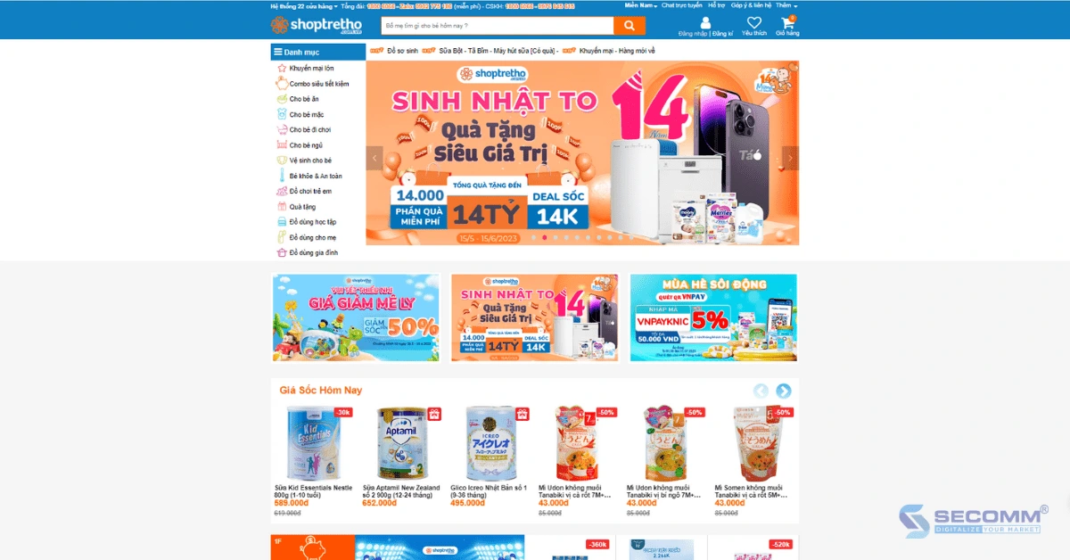 15 Website Thương Mại Điện Tử Mẹ & Bé (Việt Nam + Quốc Tế) - Shop Trẻ Thơ