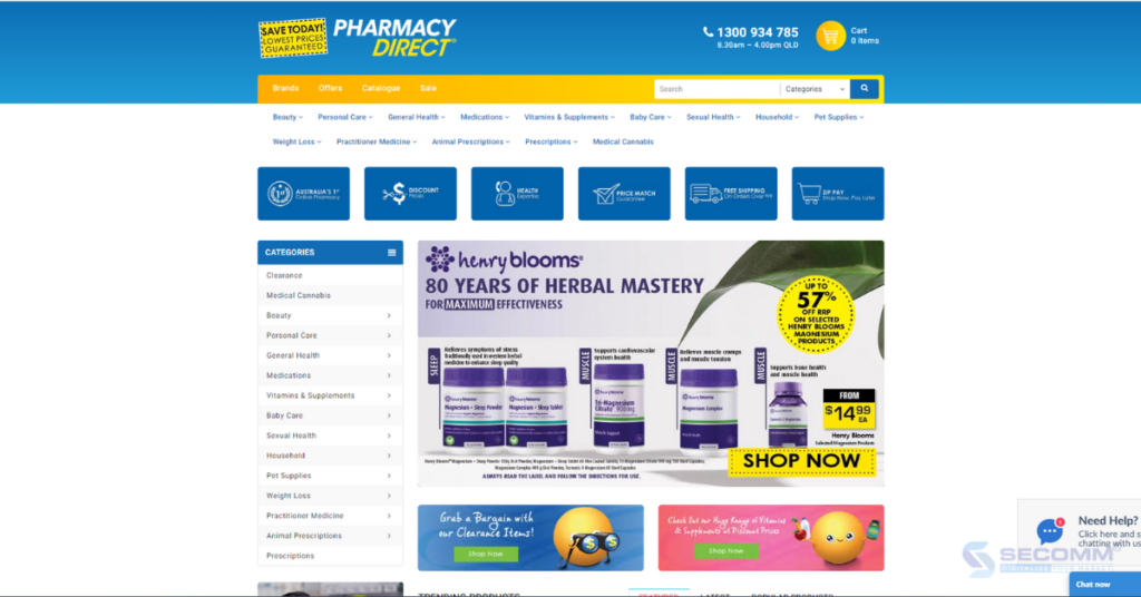 Top 10 website thương mại điện tử sử dụng nền tảng OpenCart - Pharmacy Direct