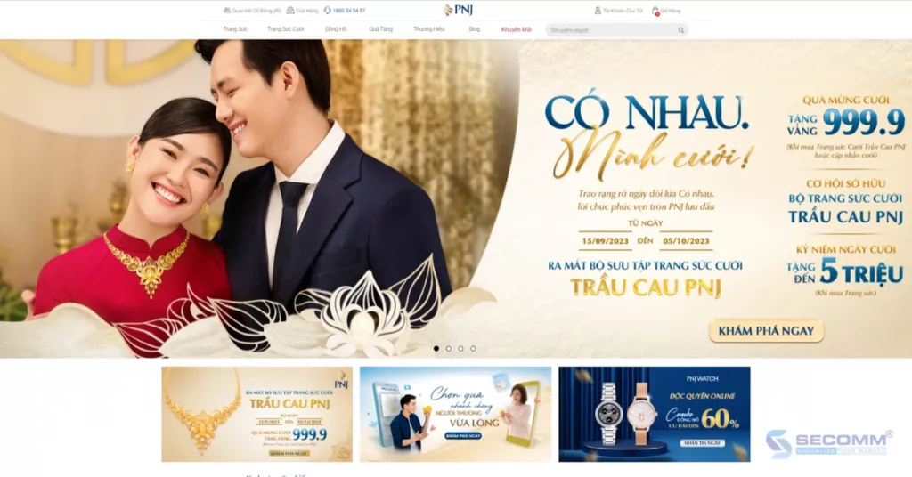 10 website thương mại điện tử trang sức Việt Nam và thế giới - PNJ