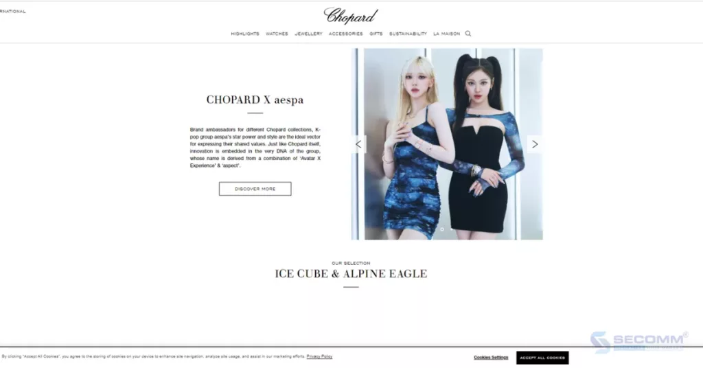 The Journey of Building a Jewelry eCommerce Website-Chopard eCommerce website interface