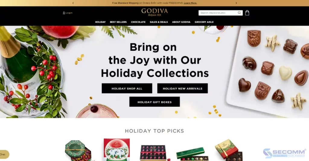 Top 10 websites built on Salesforce Commerce Cloud-GODIVA