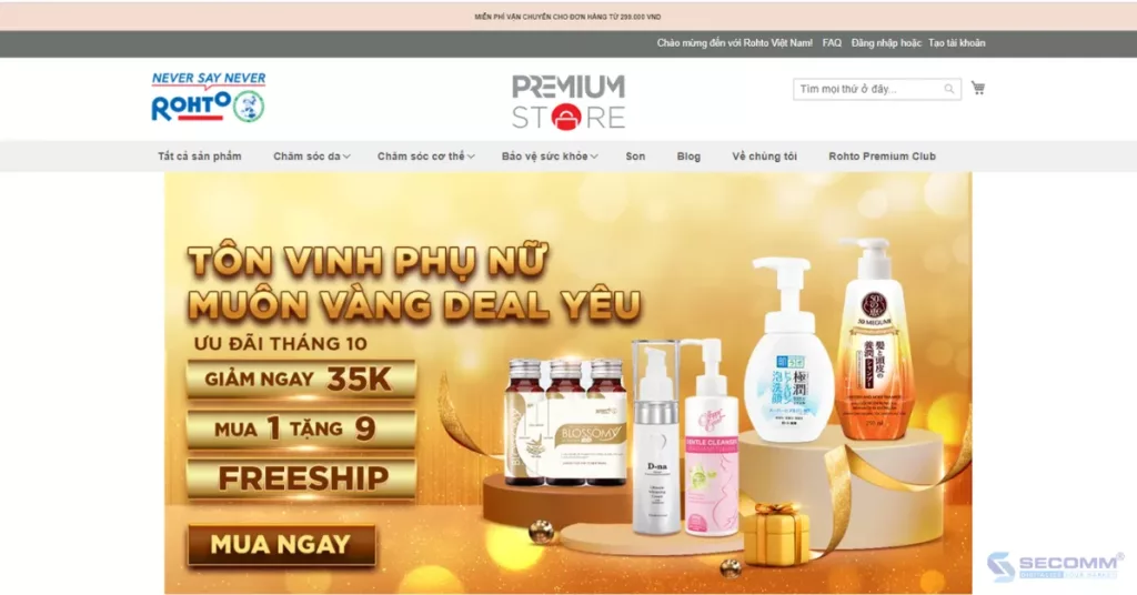 Top 20 eCommerce websites using Adobe Commerce (Magento)-Rohto Vietnam