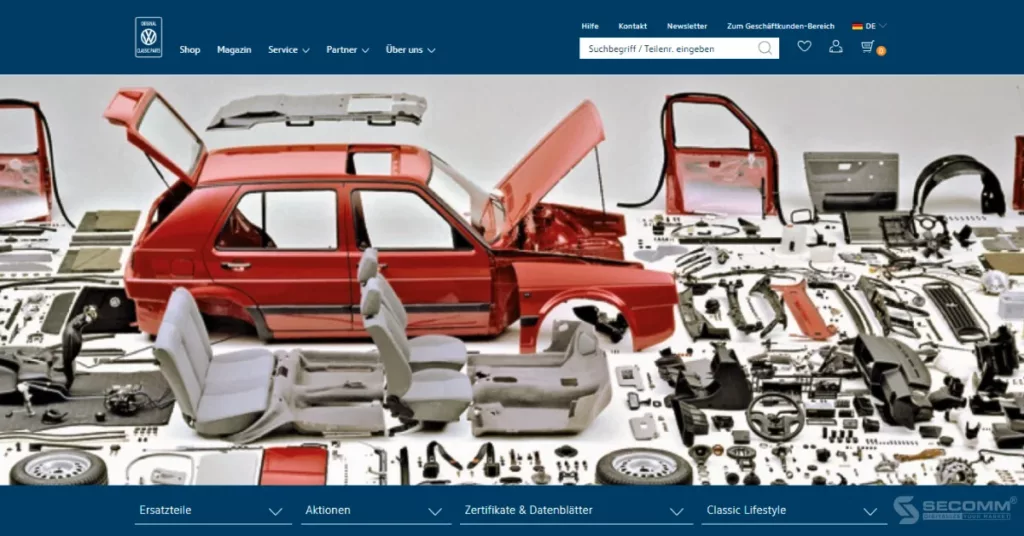 Top 20 eCommerce websites using Adobe Commerce (Magento)-Volkswagen Classic Parts