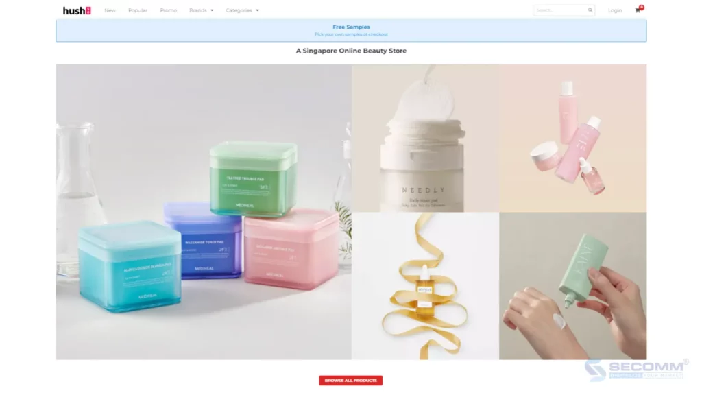 eCommerce website: Hush Singapore