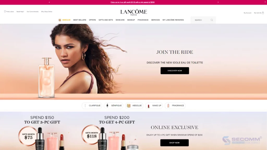 eCommerce website: LanCôme