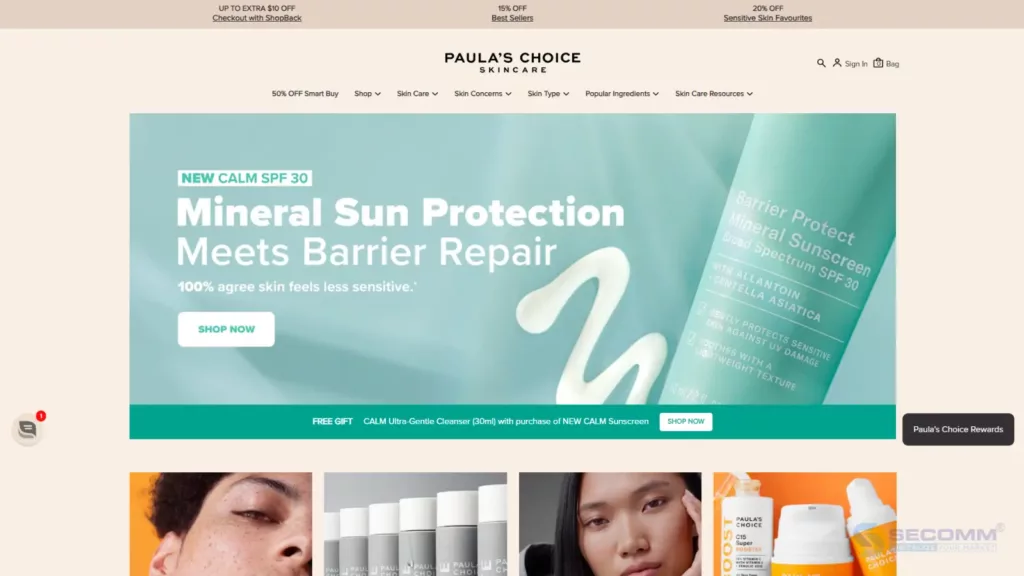 Website thương mại điện tử: Paula's Choice
